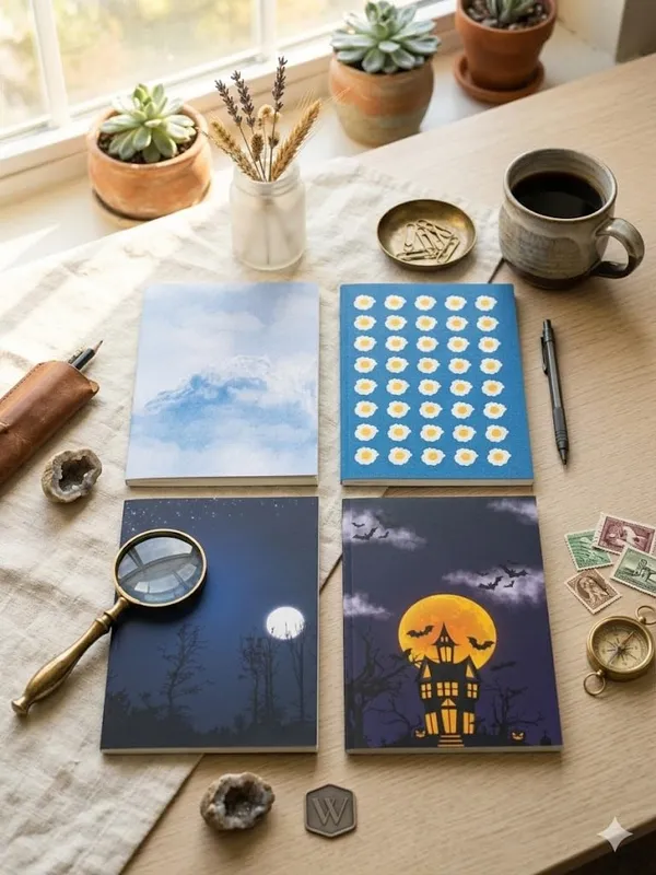 House_Of_Earthy_Aesthetic_Theme_Ruled_Notebook_Set_Of_4_Multicolor