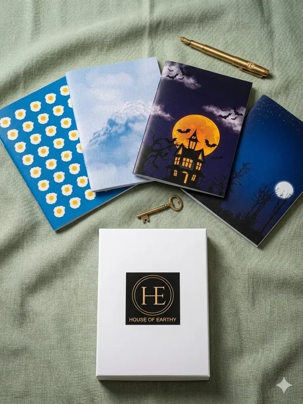 House_Of_Earthy_Aesthetic_Theme_Ruled_Notebook_Set_Of_4_Multicolor