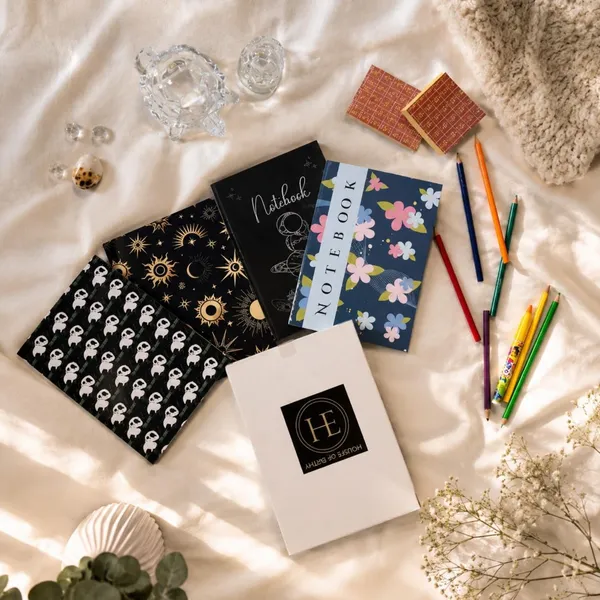 House_Of_Earthy_Classic_Theme_Ruled_Notebook_Set_Of_4_Black