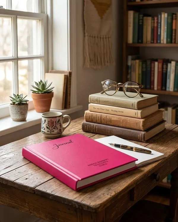 House_Of_Earthy_Pink_Hardcover_A5_Plain_Journal_With_Planner_Sections