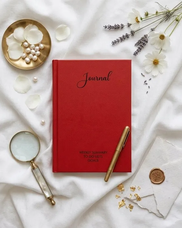House_Of_Earthy_Red_Hardcover_A5_Plain_Journal_With_Planner_Sections