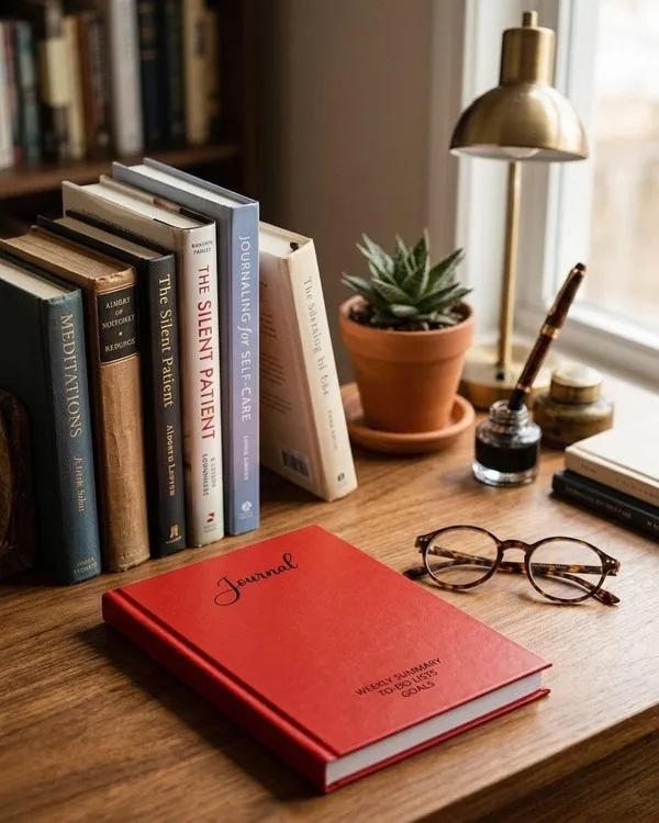 House_Of_Earthy_Red_Hardcover_A5_Plain_Journal_With_Planner_Sections