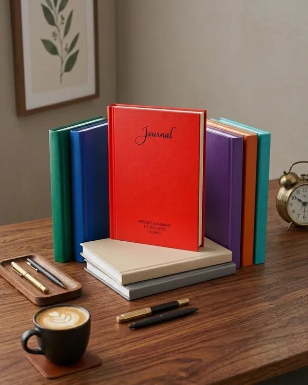 House_Of_Earthy_Red_Hardcover_A5_Plain_Journal_With_Planner_Sections