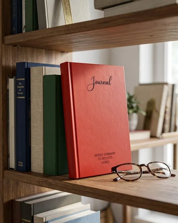 House_Of_Earthy_Red_Hardcover_A5_Plain_Journal_With_Planner_Sections