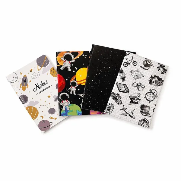 House_Of_Earthy_Astronaut_Plain_Pocket_Notebook_Set_Of_4