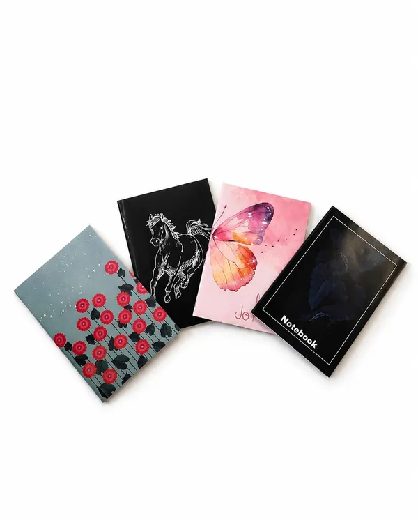 House_Of_Earthy_Butterfly_Plain_Pocket_Notebook_Set_Of_4