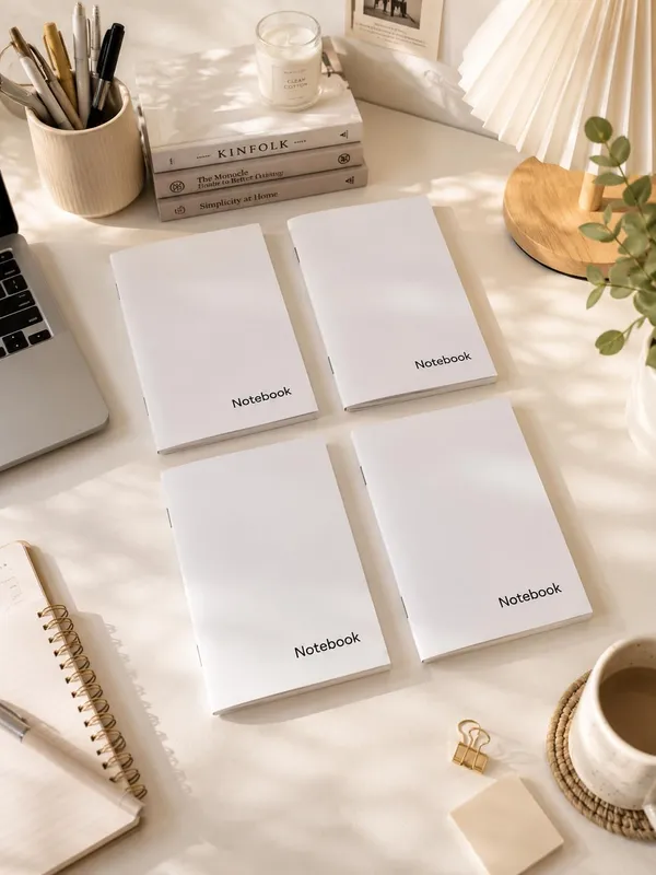 House_Of_Earthy_White_Plain_Pocket_Notebook_Set_Of_4