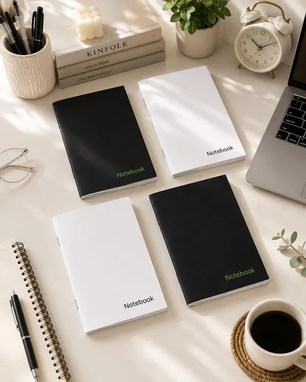 House_Of_Earthy_Black_&_White_Plain_Pocket_Notebook_Set_Of_4
