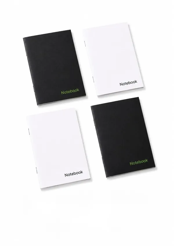 House_Of_Earthy_Black_&_White_Plain_Pocket_Notebook_Set_Of_4