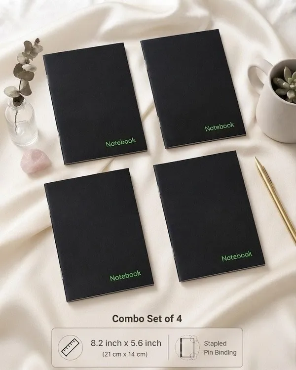 House_Of_Earthy_Black_Ruled_Pocket_Notebook_Set_Of_4