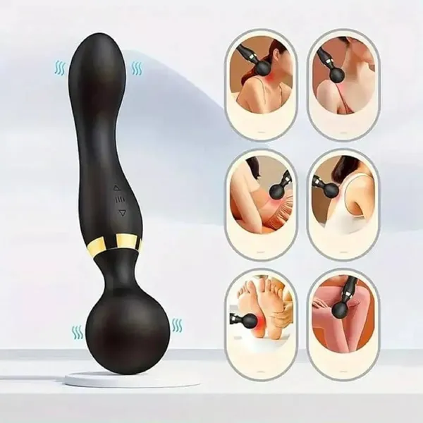 Cazuela_Black_Silicone_Cordless_Massager_8_Speed_20_Modes_For_Women