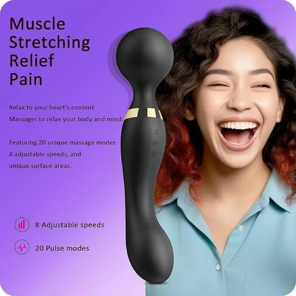 Cazuela_Black_Silicone_Cordless_Massager_8_Speed_20_Modes_For_Women