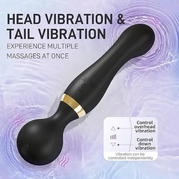 Cazuela_Black_Silicone_Cordless_Massager_8_Speed_20_Modes_For_Women
