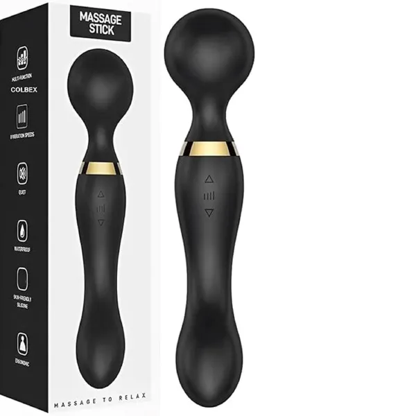 Cazuela_Black_Silicone_Cordless_Massager_8_Speed_20_Modes_For_Women