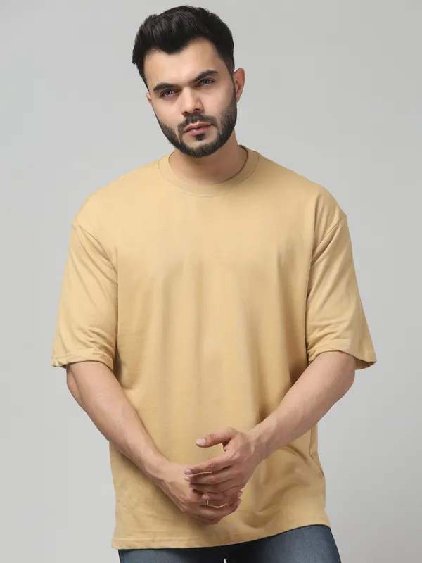 Beige_Casual_Fit_T-Shirt_for_Men