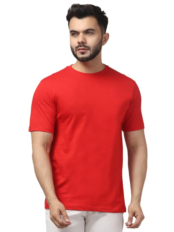 Red_Crew_Neck_Short_Sleeve_T-Shirt_for_Men