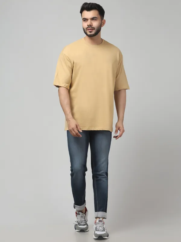 Beige_Casual_Fit_T-Shirt_for_Men