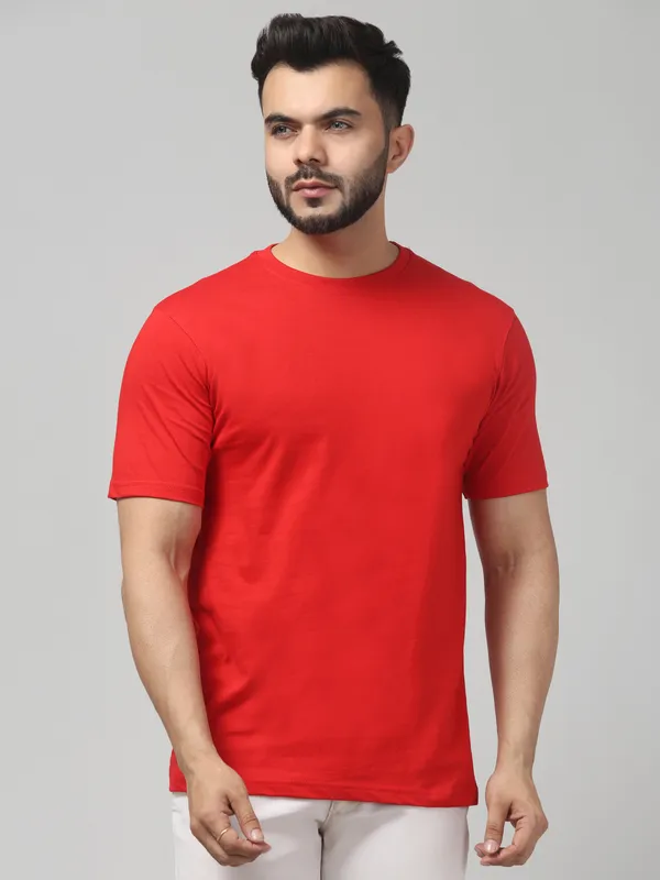 Red_Crew_Neck_Short_Sleeve_T-Shirt_for_Men