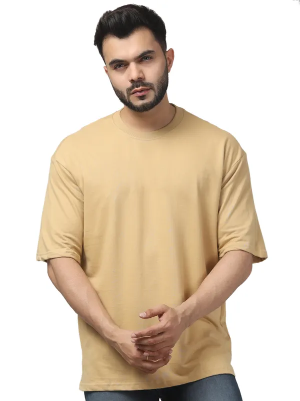 Beige_Casual_Fit_T-Shirt_for_Men
