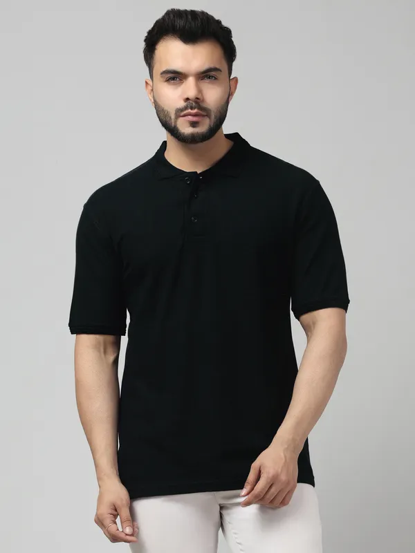 Black_Knit_Regular_Fit_Polo_T-Shirt_for_Men