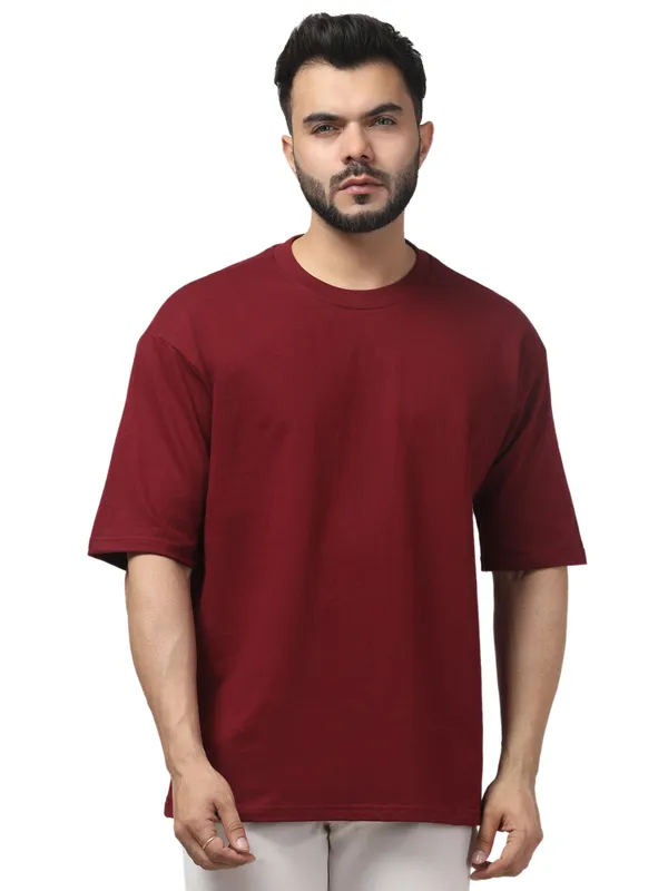 Maroon_Relaxed_Fit_T-Shirt_for_Men