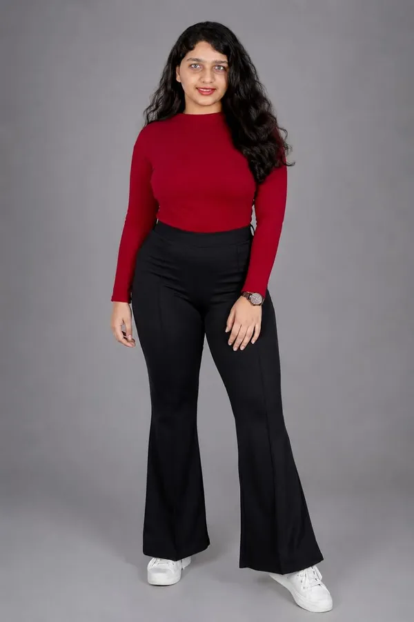 VGlamour_Women's_Bootcut_Trouser,_High_Waist_Flared_Fit_Stretchable_Pants,_Casual_&_Office_Wear