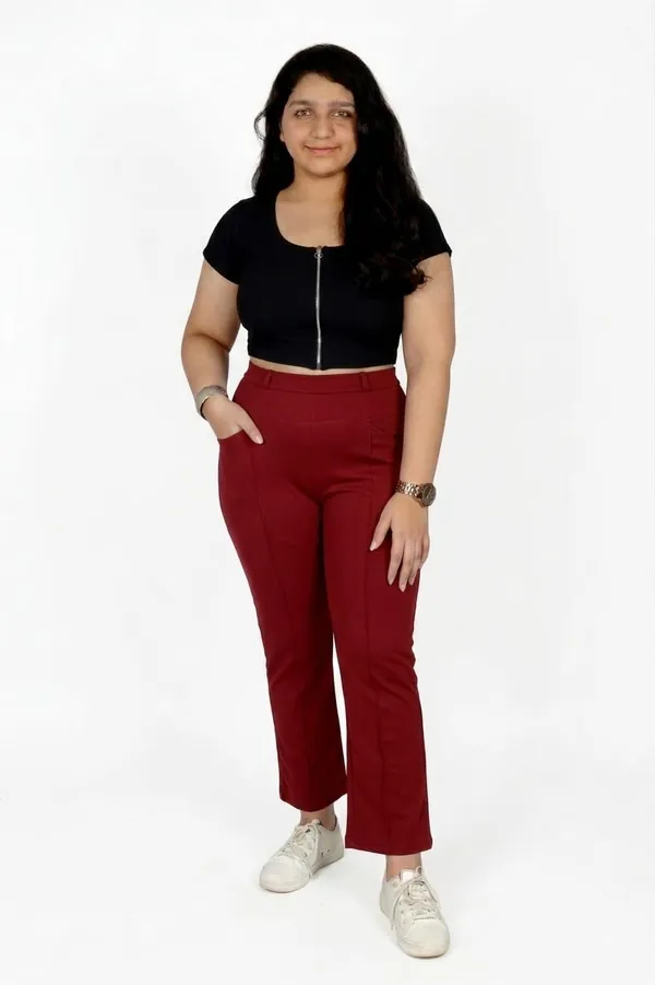 VGlamour_Women’s_Straight_Fit_Trousers,_Polycotton_Blend_Solid_Pants,_Mid_Rise_Casual_and_Formal_Office_Wear_Trousers_for_Women,_Comfortable_Stylish_Bottoms