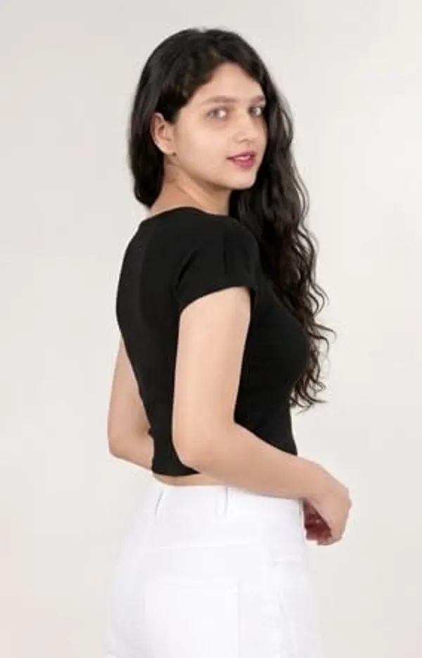 VGlamour_Womens_Short_Sleeve_Crop_Tops_|_Slim_Fit_Gym_Workout_Top_|_Casual