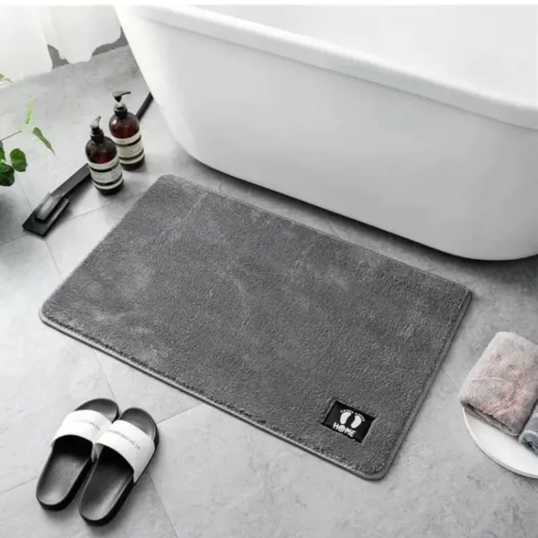 Grey_Plush_Solid_Bath_Mat