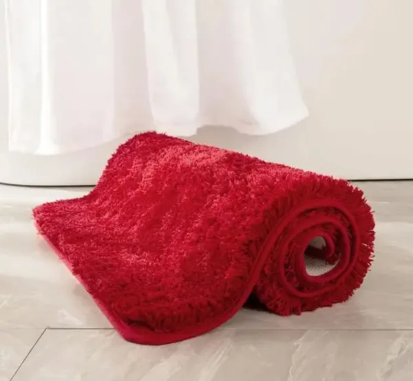 Red_Shaggy_Solid_Bath_Mat