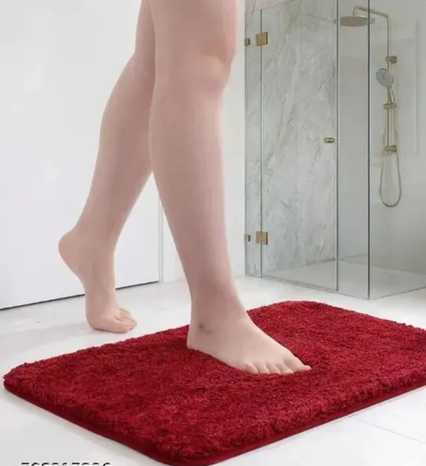 Red_Shaggy_Solid_Bath_Mat