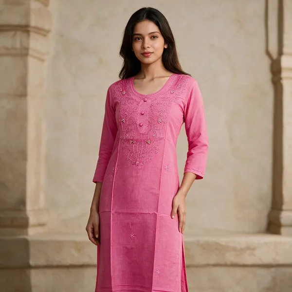 Pink_Cambric_Cotton_Straight_Embroidered_Kurta_For_Women