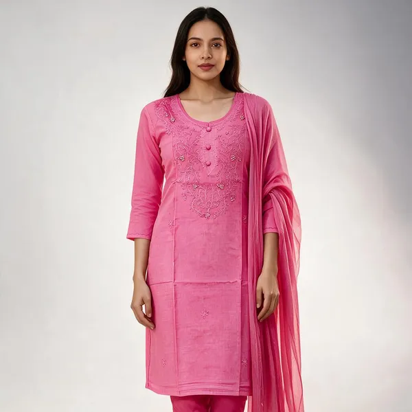 Pink_Cambric_Cotton_Straight_Embroidered_Kurta_For_Women