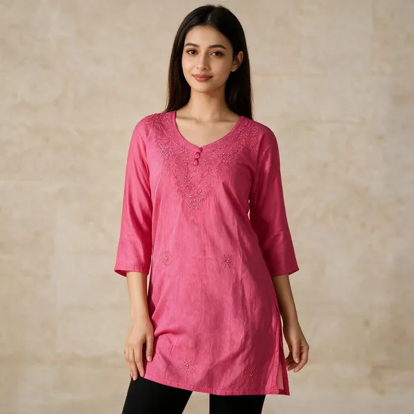 Pink_Cambric_Cotton_Straight_Embroidered_Kurta_For_Women