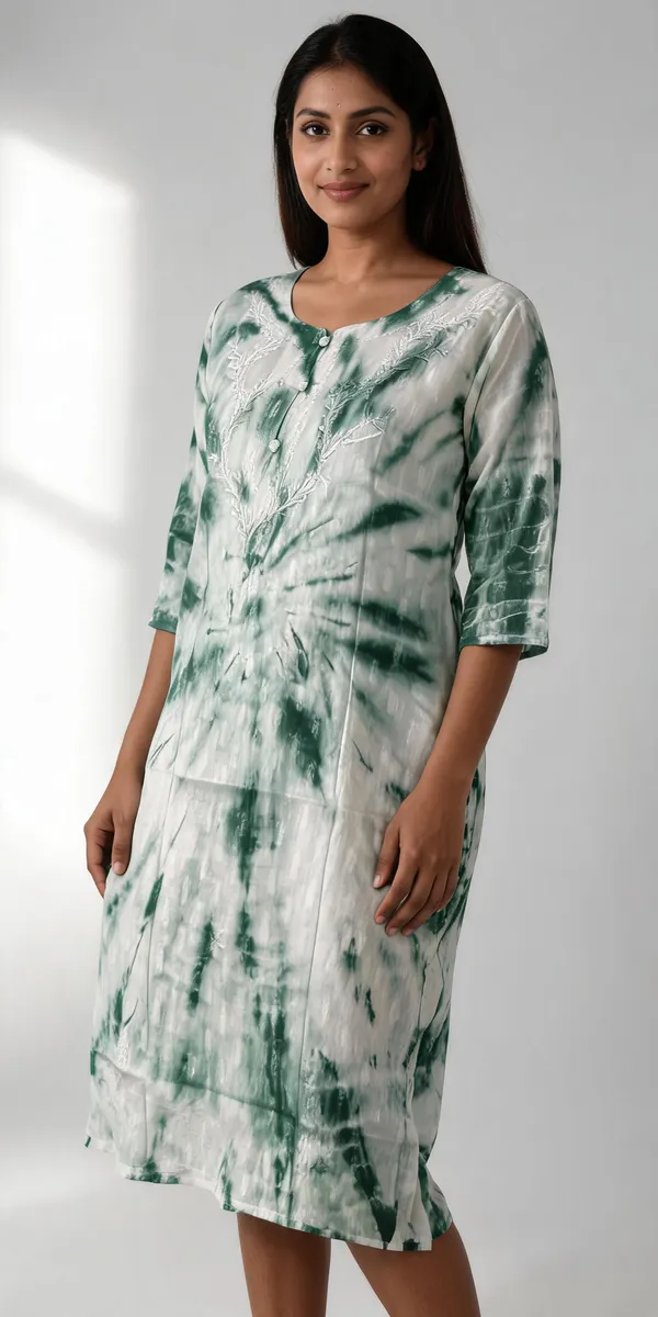 Green_Dobby_Cotton_Straight_Tie-Dye_Embroidered_Kurta_For_Women