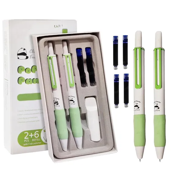 Green_&_White_Plastic_Click_Fountain_Pen_Writing_&_Note_Taking_(Pack_of_2_)