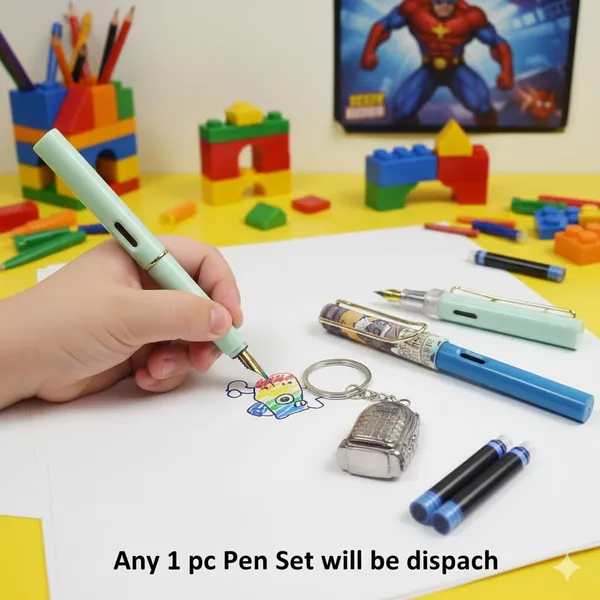 Green_&_Blue_Plastic_Fountain_Pen_Writing_&_Note_Taking_(Pack_of_2_)
