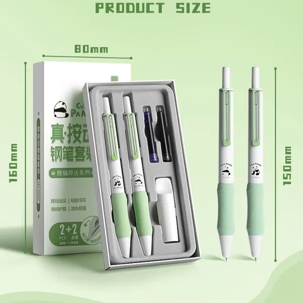Green_&_White_Plastic_Click_Fountain_Pen_Writing_&_Note_Taking_(Pack_of_2_)