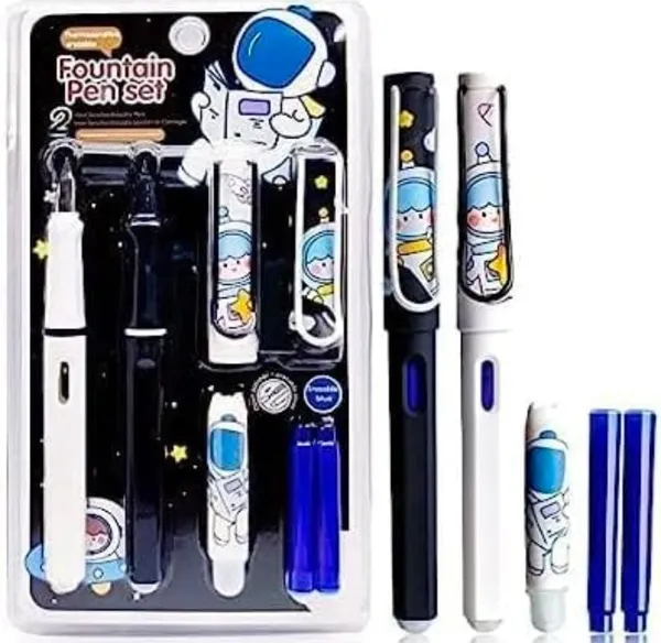 Black_&_White_Plastic_Fountain_Pen_Writing_&_Note_Taking_(Pack_of_2_)