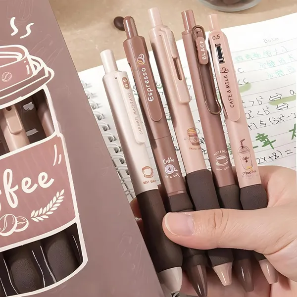 Brown_Plastic_Gel_Pen_Writing_&_Note_Taking_(Pack_of_5_)