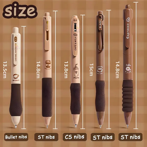 Brown_Plastic_Gel_Pen_Writing_&_Note_Taking_(Pack_of_5_)