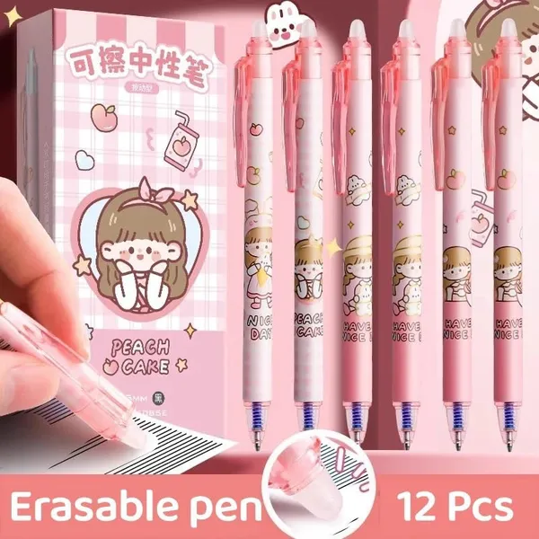 Pink_Plastic_Erasable_Gel_Pen_Writing_&_Note_Taking_(Pack_of_12_)