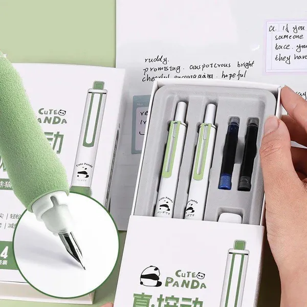 Green_&_White_Plastic_Click_Fountain_Pen_Writing_&_Note_Taking_(Pack_of_2_)