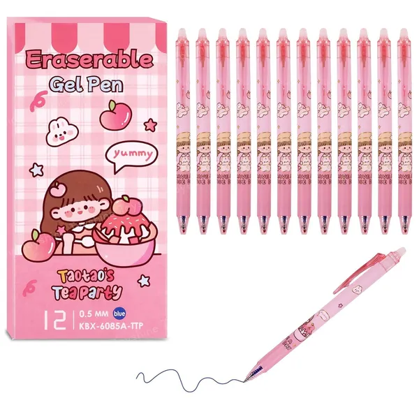 Pink_Plastic_Erasable_Gel_Pen_Writing_&_Note_Taking_(Pack_of_12_)