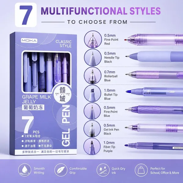 Multicolor_Plastic_Gel_Pen_Highlighting_&_Studying_(Pack_of_6_)