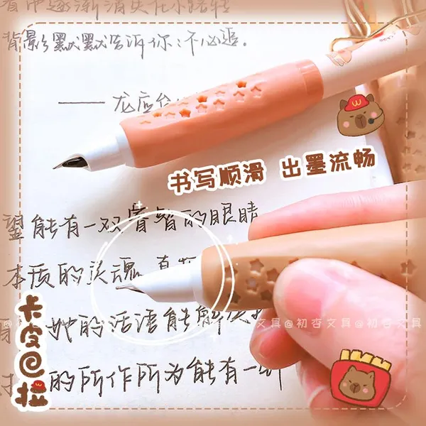 Brown_Plastic_Click_Fountain_Pen_Writing_&_Note_Taking_(Pack_of_2_)