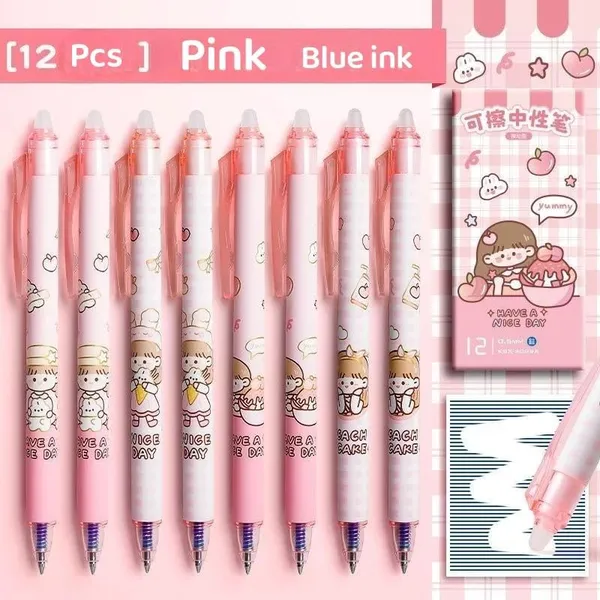 Pink_Plastic_Erasable_Gel_Pen_Writing_&_Note_Taking_(Pack_of_12_)