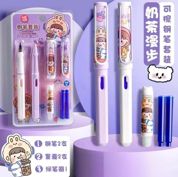 Blue_&_White_Plastic_Fountain_Pen_Writing_&_Note_Taking_(Pack_of_2_)