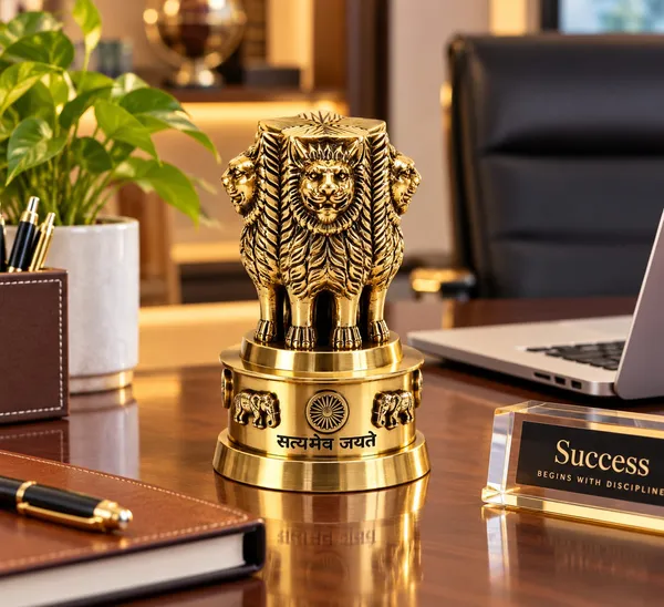 Gold_Finish_Ashoka_Lion_Capital_Tabletop_Figurine