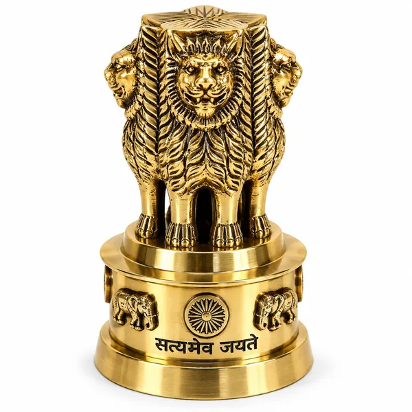 Gold_Finish_Ashoka_Lion_Capital_Tabletop_Figurine
